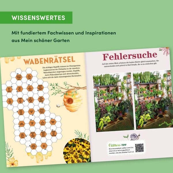 Produktbild: Das Garten-R&auml;tselbuch &ndash; Mit Profi-Tipps von "mein sch&ouml;ner Garten" f&uuml;r das ganze Jahr