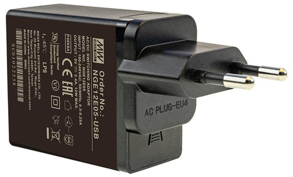 MEAN WELL NGE12E05-USB Steckernetzteil, Festspannung 5 V/DC 12W