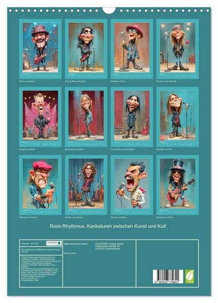 Produktbild: Rock-Rhythmus. Karikaturen zwischen Kunst und Kult (Wandkalender 2027 DIN A3 hoch), CALVENDO Monatskalender