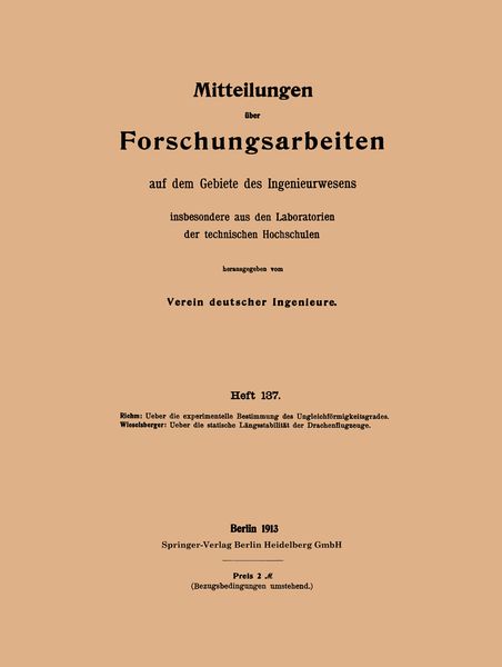 Produktbild: Mitteilungen &uuml;ber Forschungsarbeiten auf dem Gebiete des Ingenieurwesens