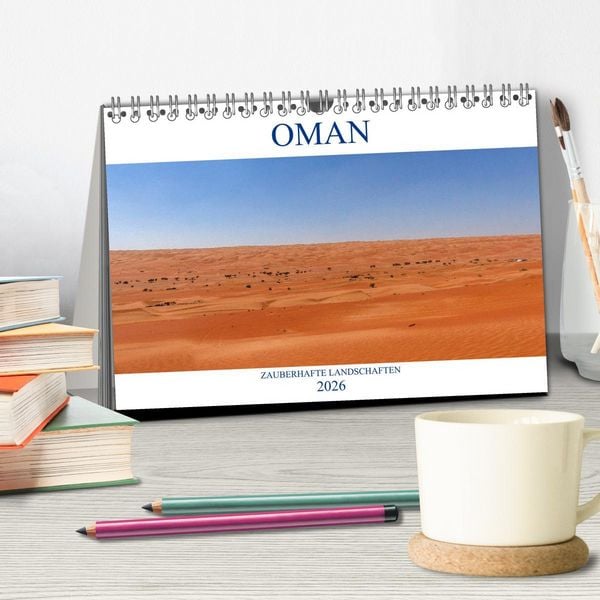 Produktbild: Oman - Zauberhafte Landschaften (Tischkalender 2026 DIN A5 quer), CALVENDO Monatskalender