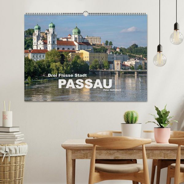 Produktbild: Drei Fl&uuml;sse Stadt Passau (Wandkalender 2026 DIN A2 quer), CALVENDO Monatskalender