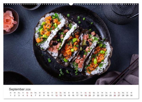 Produktbild: Veganer Essen - Pflanzenbasierte K&ouml;stlichkeiten (hochwertiger Premium Wandkalender 2026 DIN A2 quer), Kunstdruck in Hochglanz