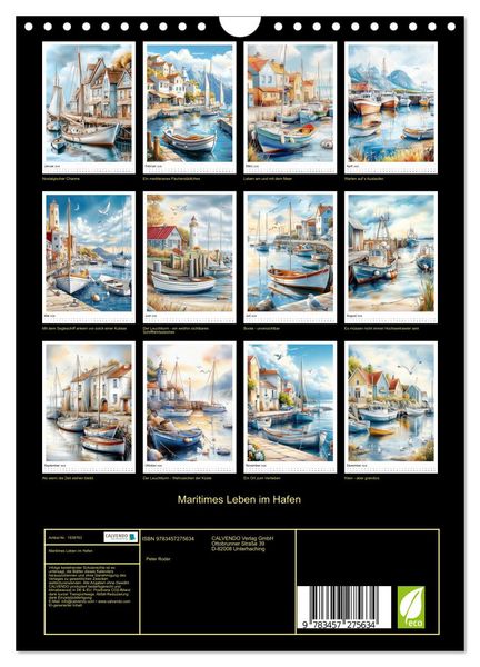 Produktbild: Maritimes Leben im Hafen (Wandkalender 2026 DIN A4 hoch), CALVENDO Monatskalender