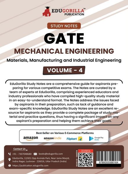 Produktbild: GATE Mechanical Engineering Materials, Manufacturing and Industrial Engineering (Vol 4) Topic-wise Notes | A Complete Preparation Study Notes with Sol