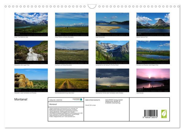 Produktbild: Montana! (Wandkalender 2026 DIN A3 quer), CALVENDO Monatskalender