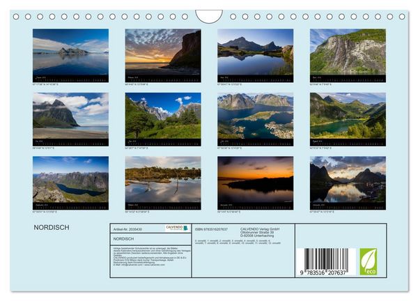Produktbild: NORDISCH (Wandkalender 2026 DIN A4 quer), CALVENDO Monatskalender