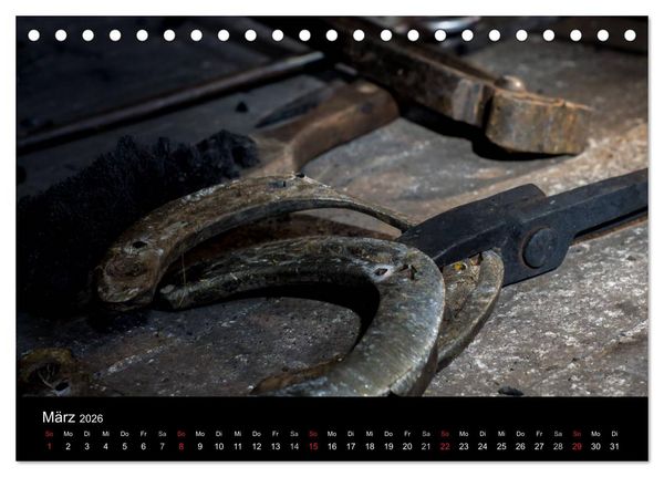 Produktbild: Hufschmiede - Impressionen eines alten Handwerks (Tischkalender 2026 DIN A5 quer), CALVENDO Monatskalender