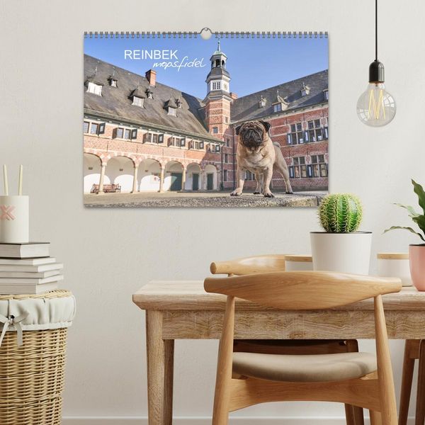 Produktbild: Reinbek mopsfidel (Wandkalender 2026 DIN A3 quer), CALVENDO Monatskalender