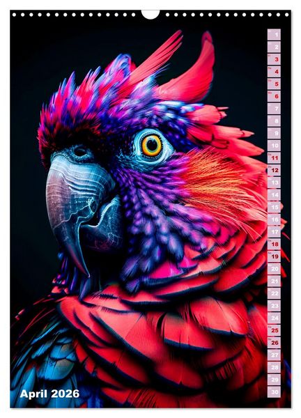 Produktbild: Farbenpracht - Bunte Tierportr&auml;ts (Wandkalender 2026 DIN A3 hoch), CALVENDO Monatskalender