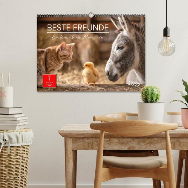 Produktbild: Beste Freunde - ein tierisch buntes Miteinander (Wandkalender 2027 DIN A3 quer), CALVENDO Monatskalender