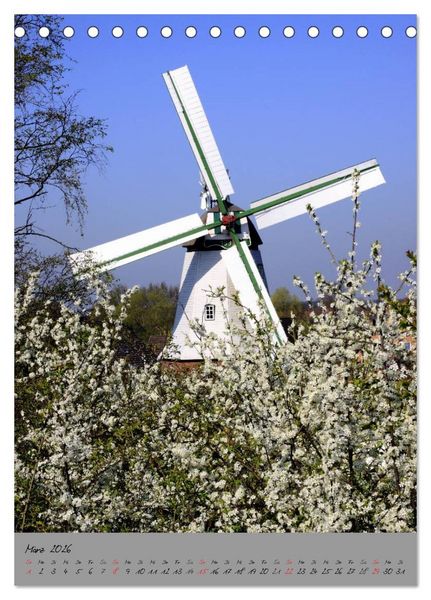 Produktbild: Windm&uuml;hlen in Norddeutschland (Tischkalender 2026 DIN A5 hoch), CALVENDO Monatskalender