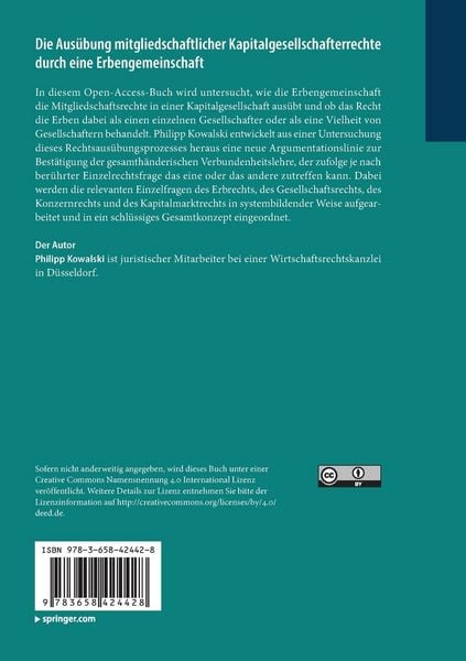 Produktbild: Die Aus&uuml;bung mitgliedschaftlicher Kapitalgesellschafterrechte durch eine Erbengemeinschaft