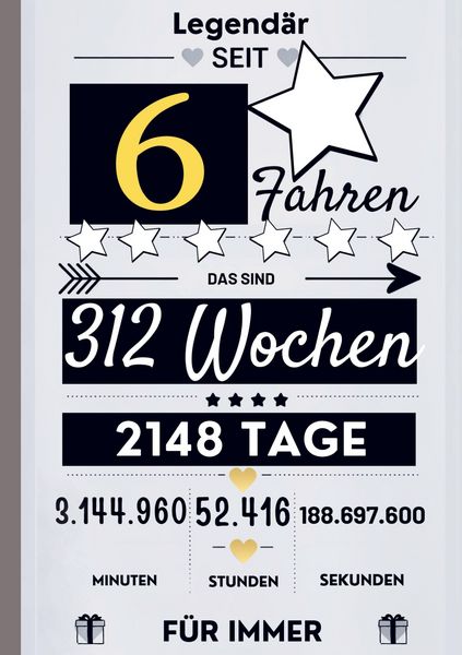 Produktbild: Notizbuch f&uuml;r Jungen 6 Jahre- Geburtstagsgeschenk f&uuml;r 6 j&auml;hrige Jungen