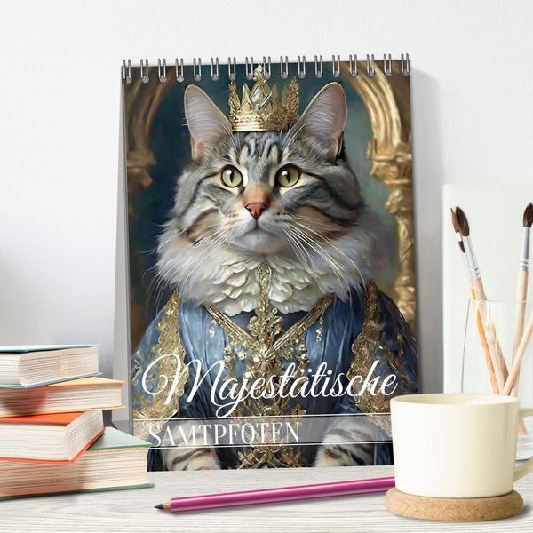 Produktbild: Majest&auml;tische Samtpfoten (Tischkalender 2026 DIN A5 hoch), CALVENDO Monatskalender
