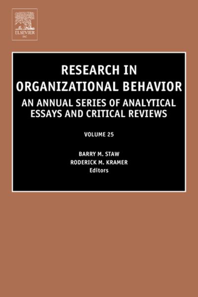 Produktbild: Research in Organizational Behavior