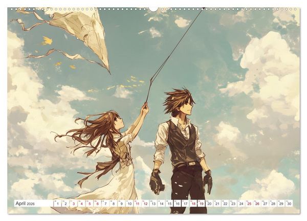 Produktbild: Das Jahr der Liebe: Verliebte P&auml;rchen im Manga-Stil (Wandkalender 2026 DIN A2 quer), CALVENDO Monatskalender