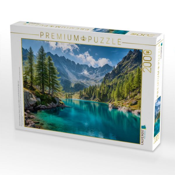 Produktbild: CALVENDO Puzzle Zwischen t&uuml;rkisblauem Wasser und gr&uuml;ne W&auml;lder erwacht die Seele der Alpen neu | 2000 Teile Lege-Gr&ouml;&szlig;e 90x67cm Foto-Puzzle f&uuml;r gl&uuml;ckliche Stunden