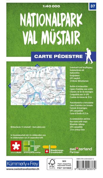 Produktbild: K&uuml;mmerly+Frey Wanderkarte 37 Nationalpark Val M&uuml;stair 1:40.000