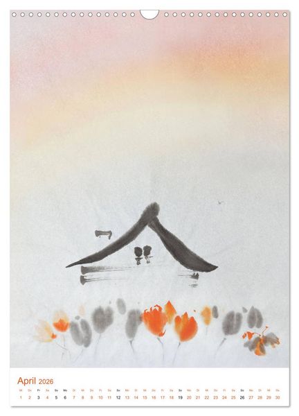 Produktbild: Jahreszeiten in Stil japanischer Malerei - Kunst (Wandkalender 2026 DIN A3 hoch), CALVENDO Monatskalender