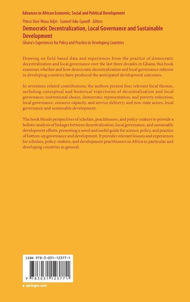 Produktbild: Democratic Decentralization, Local Governance and Sustainable Development