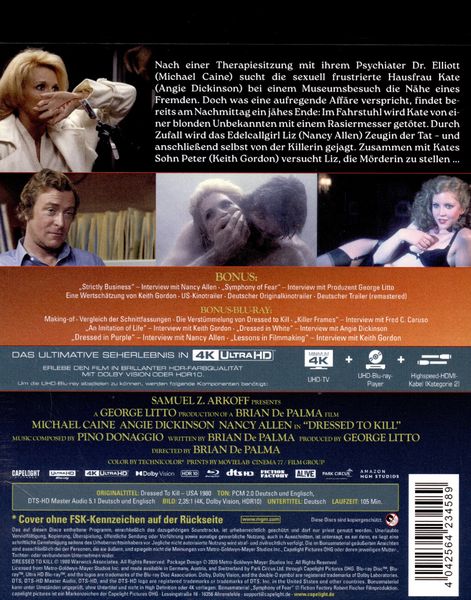 Produktbild: Dressed to Kill - 2-Disc Edition (UHD-Blu-ray + Blu-ray)