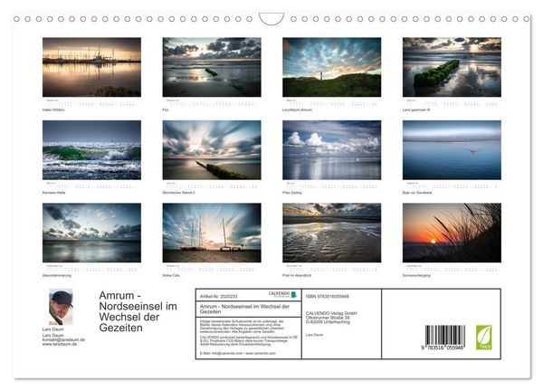 Produktbild: Amrum - Nordseeinsel im Wechsel der Gezeiten (Wandkalender 2026 DIN A3 quer), CALVENDO Monatskalender