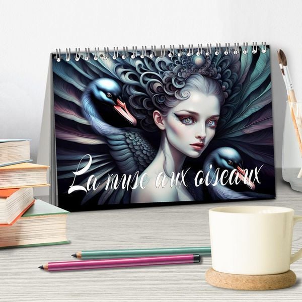 Produktbild: La muse aux oiseaux (Calendrier de bureau 2026 DIN A5 vertical), CALVENDO calendrier mensuel