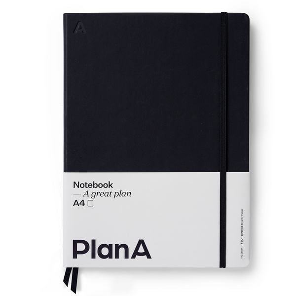 Produktbild: Notizbuch A4 Hardcover Blanko Midnight Black