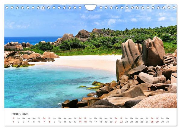 Produktbild: Plages de r&ecirc;ve Seychelles (Calendrier mural 2026 DIN A4 vertical), CALVENDO calendrier mensuel