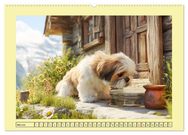 Produktbild: Shih Tzu Gl&uuml;ck. Zauberhafte Hunde im alpinen Wandergl&uuml;ck (Wandkalender 2026 DIN A2 quer), CALVENDO Monatskalender