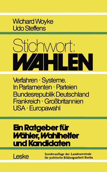 Produktbild: Stichwort: Wahlen