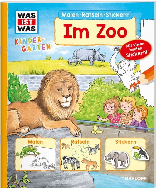 Produktbild: WAS IST WAS Kindergarten Malen Rätseln Stickern Im Zoo