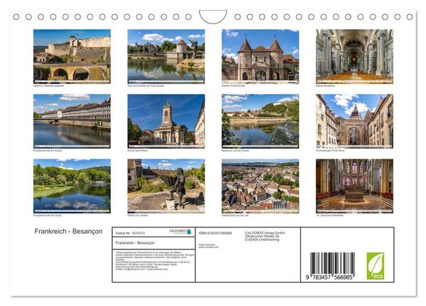 Produktbild: Frankreich - Besan&ccedil;on (Wandkalender 2026 DIN A4 quer), CALVENDO Monatskalender