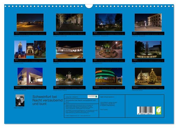 Produktbild: Schweinfurt bei Nacht verzaubernd und bunt (Wandkalender 2026 DIN A3 quer), CALVENDO Monatskalender