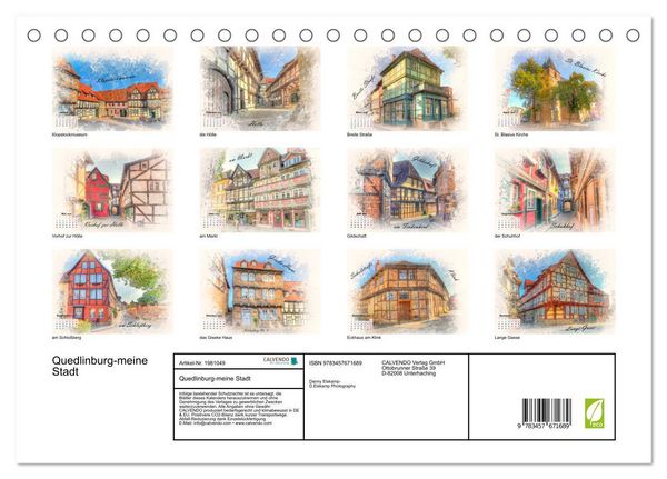 Produktbild: Quedlinburg-meine Stadt (Tischkalender 2026 DIN A5 quer), CALVENDO Monatskalender