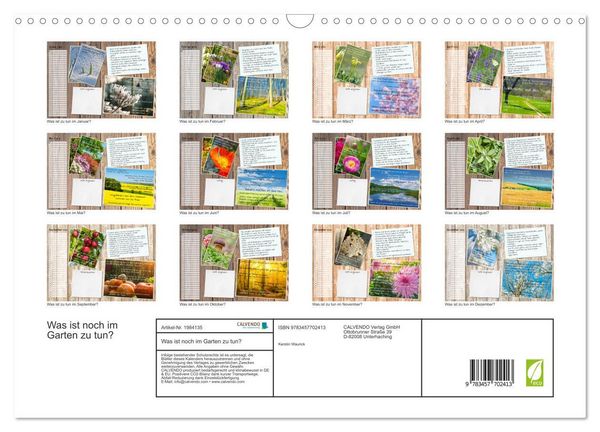 Produktbild: Was ist noch im Garten zu tun? (Wandkalender 2026 DIN A3 quer), CALVENDO Monatskalender