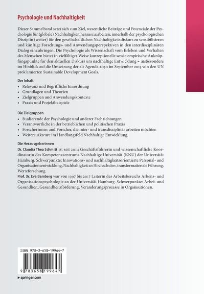 Produktbild: Psychologie und Nachhaltigkeit