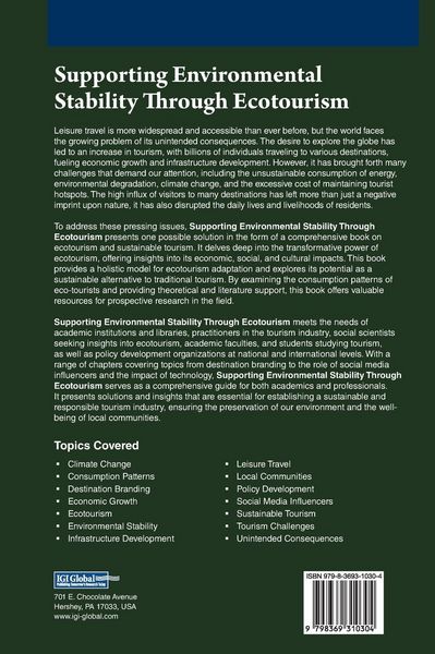 Produktbild: Supporting Environmental Stability Through Ecotourism