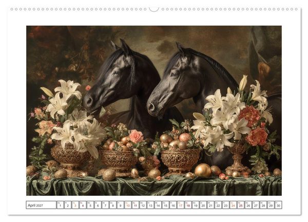 Produktbild: Pferde wie gemalt (hochwertiger Premium Wandkalender 2027 DIN A2 quer), Kunstdruck in Hochglanz