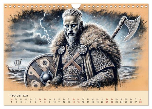 Produktbild: Die Wikingerzeit - Helden, K&ouml;nige und Entdeckungen (Wandkalender 2026 DIN A4 quer), CALVENDO Monatskalender