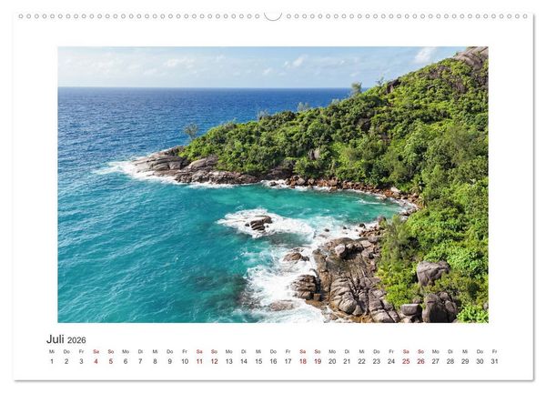 Produktbild: Seychellen - unterwegs mit Julia Hahn (hochwertiger Premium Wandkalender 2026 DIN A2 quer), Kunstdruck in Hochglanz