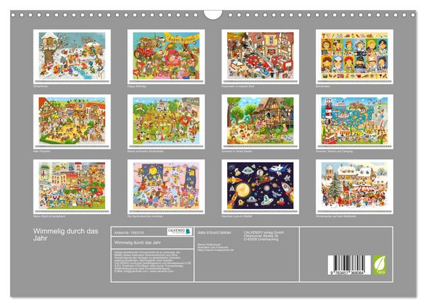 Produktbild: Wimmelig durch das Jahr (Wandkalender 2026 DIN A3 quer), CALVENDO Monatskalender