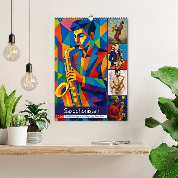Produktbild: Saxophonisten. Eine Hommage an die Magie des Saxophons (Wandkalender 2026 DIN A3 hoch), CALVENDO Monatskalender