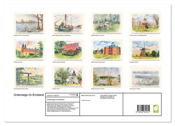Produktbild: Unterwegs im Emsland (hochwertiger Premium Wandkalender 2026 DIN A2 quer), Kunstdruck in Hochglanz