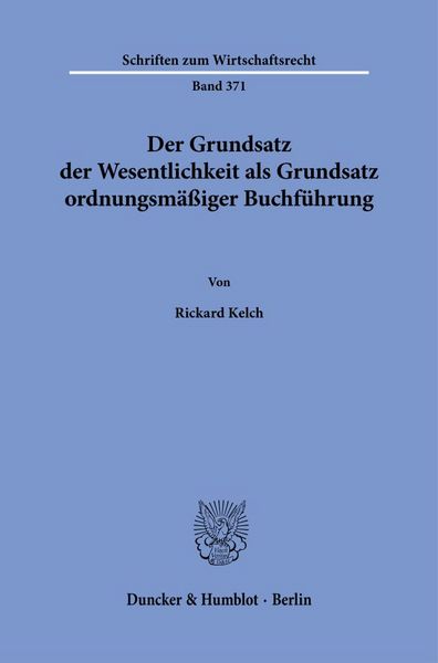 Produktbild: Der Grundsatz der Wesentlichkeit als Grundsatz ordnungsm&auml;&szlig;iger Buchf&uuml;hrung
