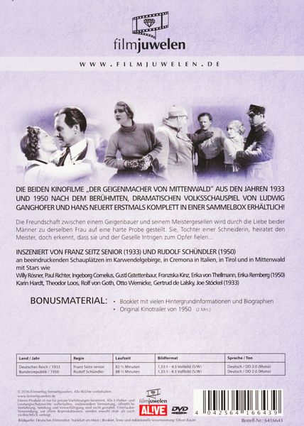 Produktbild: Der Geigenmacher von Mittenwald - Die Ganghofer Verfilmungen [2 DVDs]