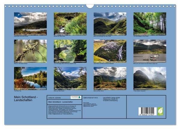 Produktbild: Mein Schottland - Landschaften (Wandkalender 2026 DIN A3 quer), CALVENDO Monatskalender