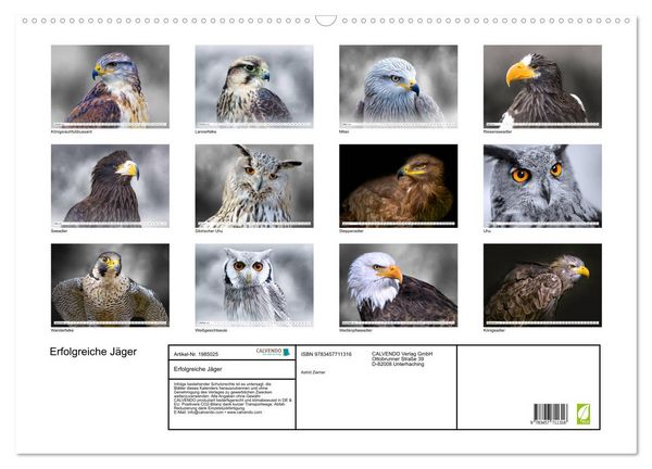 Produktbild: Erfolgreiche J&auml;ger (Wandkalender 2026 DIN A2 quer), CALVENDO Monatskalender