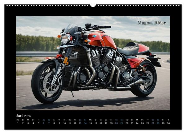 Produktbild: Verr&uuml;ckte 2-Rad Fantasien einer KI (Wandkalender 2026 DIN A2 quer), CALVENDO Monatskalender